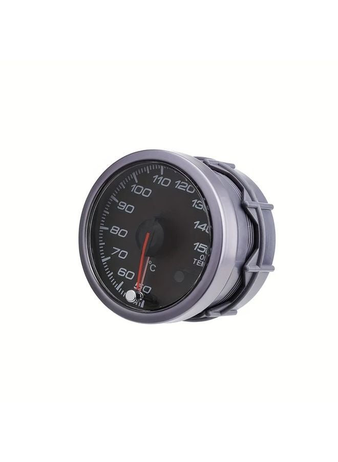 Black Oil Temperature Gauge 60MM 50 150C White Amber Light Peak Function Sensor - Image 4